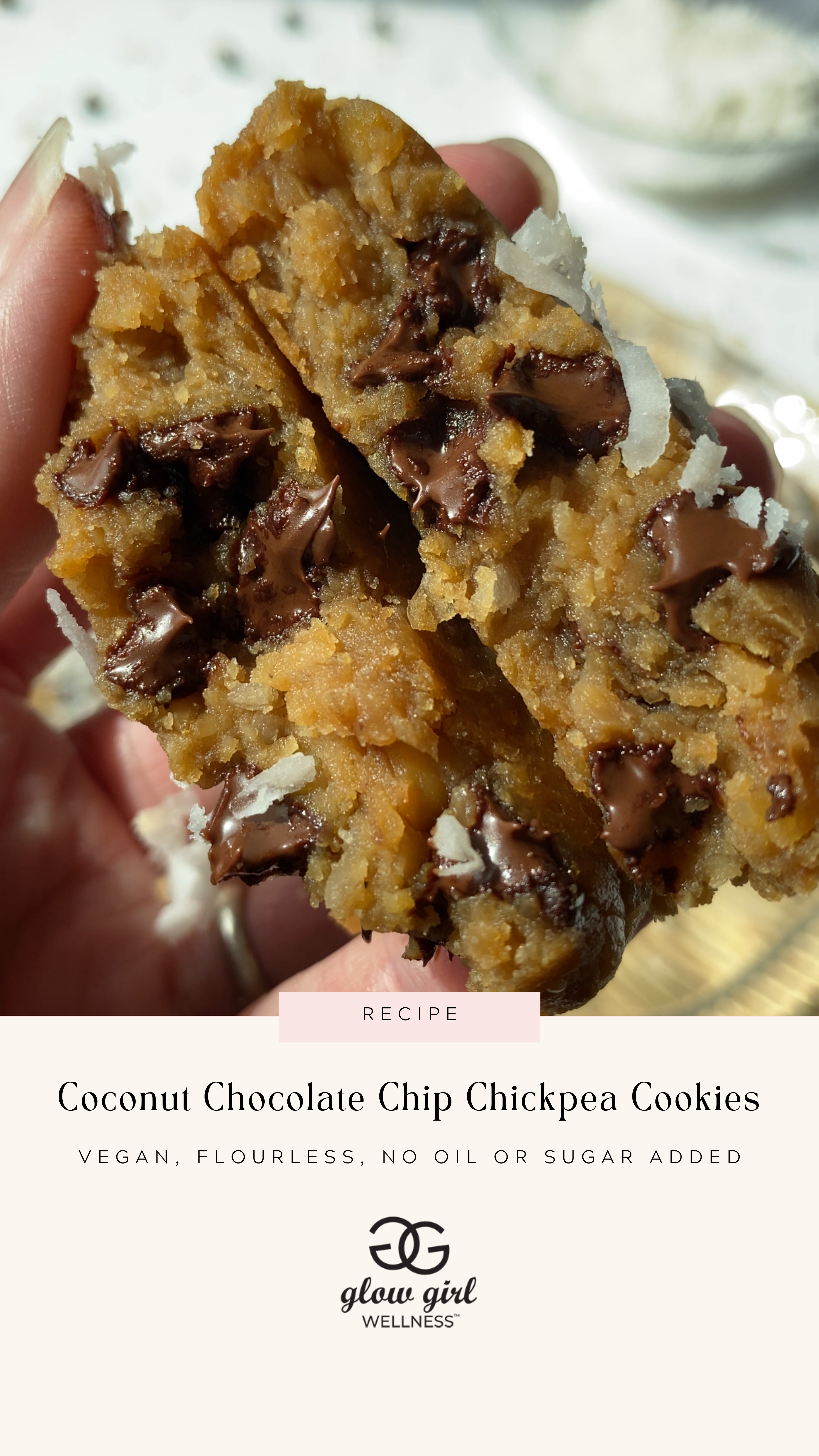 Coconut Chocolate Chip Chickpea Cookies
 &ndash; Glow Girl Wellness