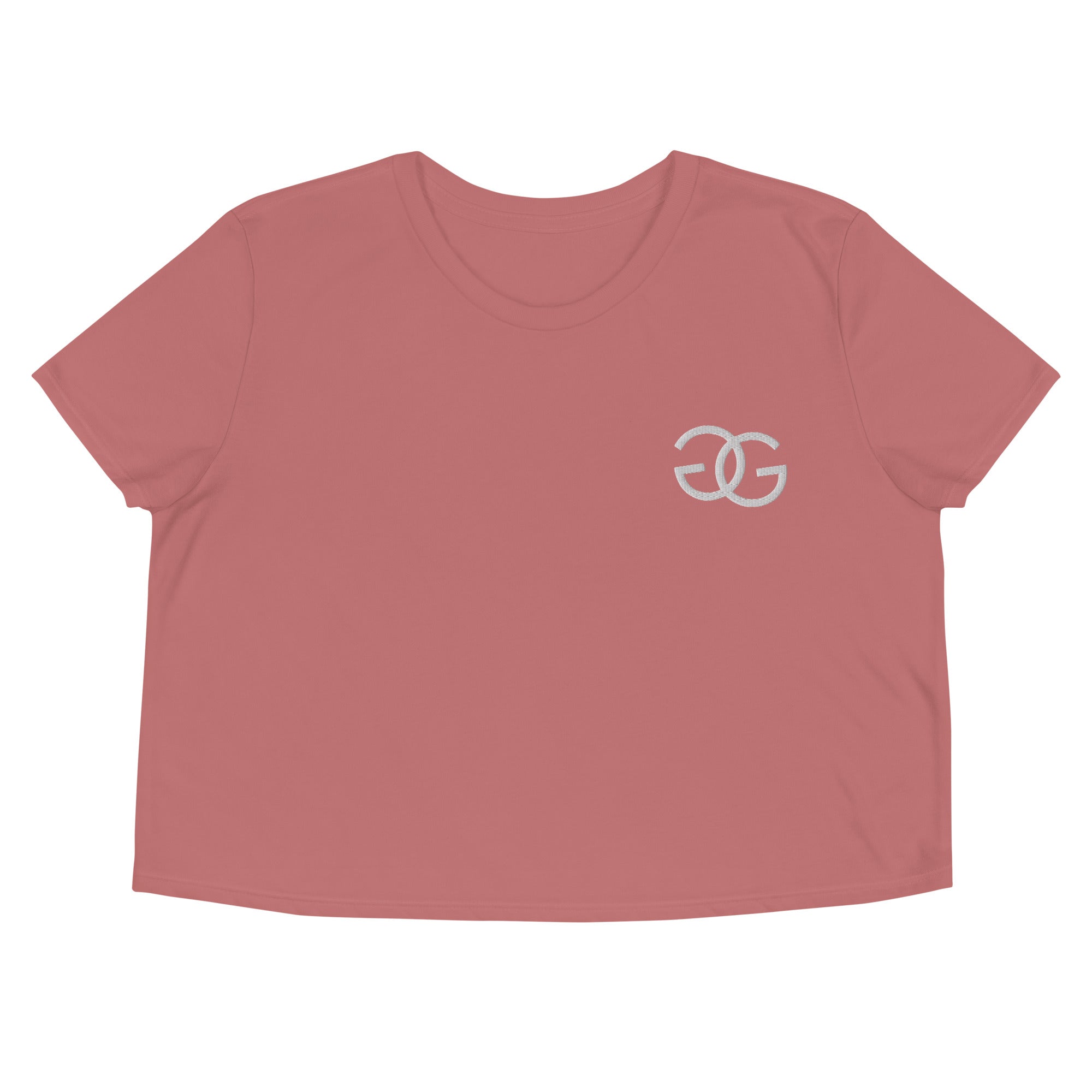 Glow Girl Logo Embroidered Mauve Cropped Tee