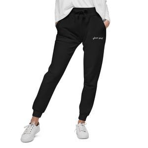 Glow Girl Logo Embroidered Black Sweatpants