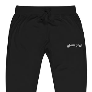 Glow Girl Logo Embroidered Black Sweatpants