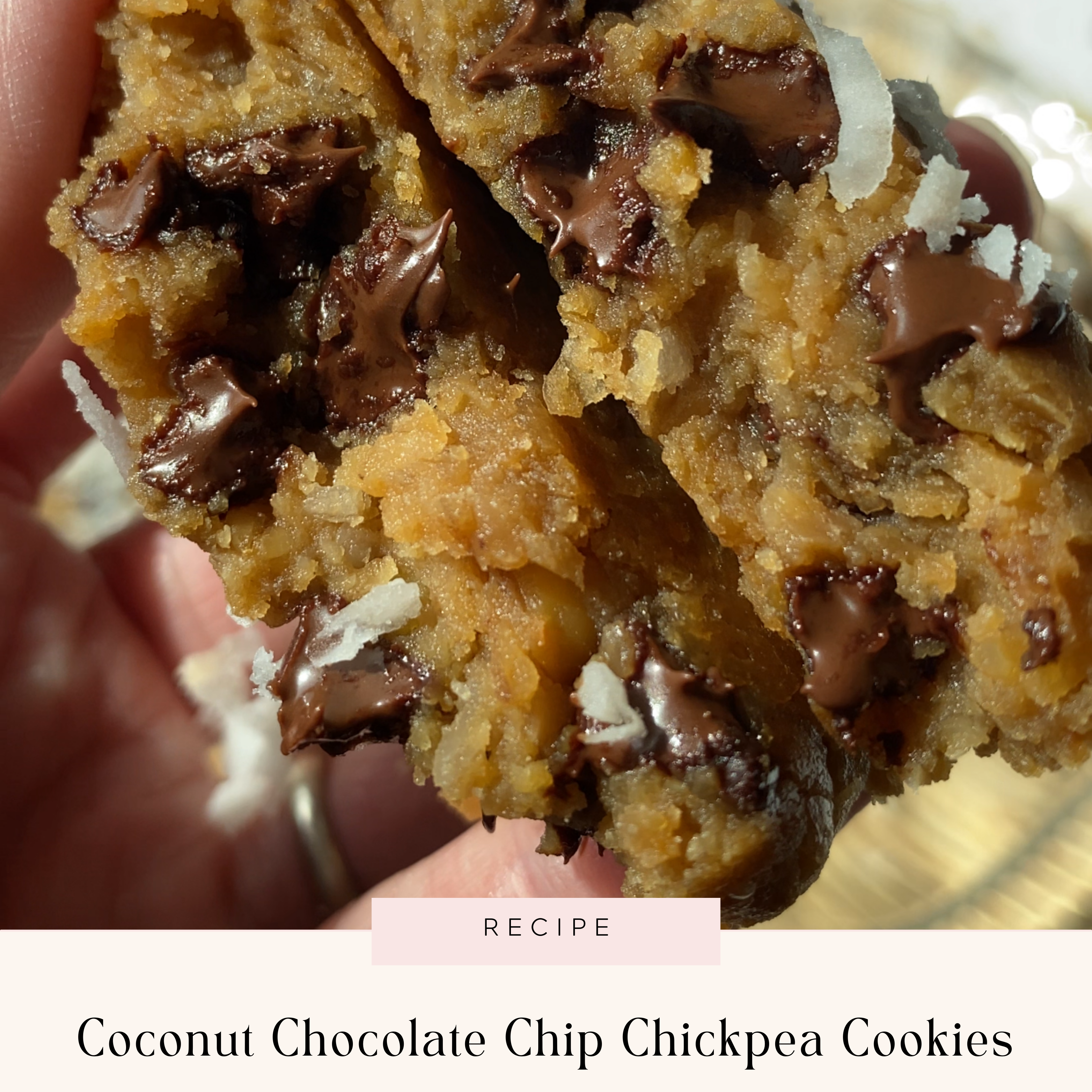 Coconut Chocolate Chip Chickpea Cookies