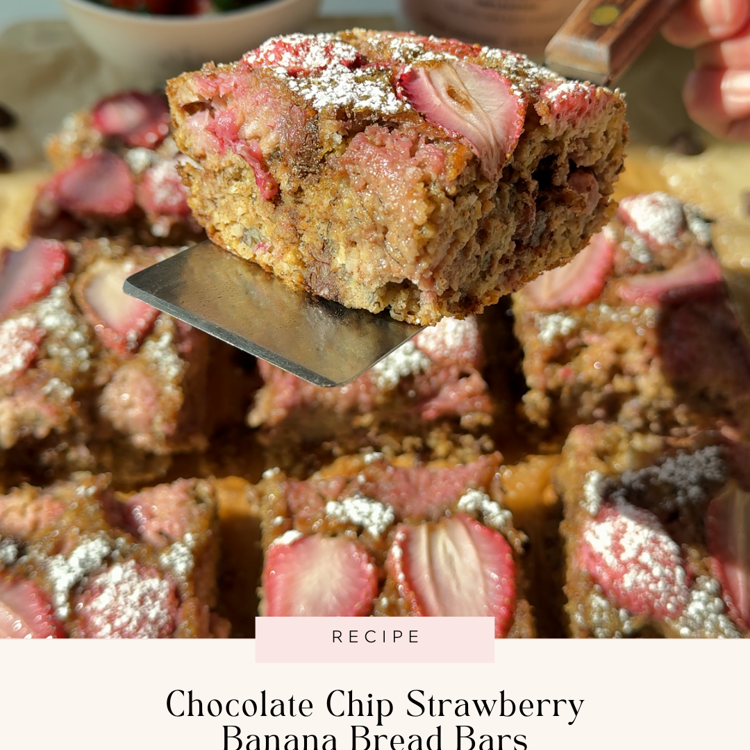 Chocolate Chip Strawberry Banana Bread Bars