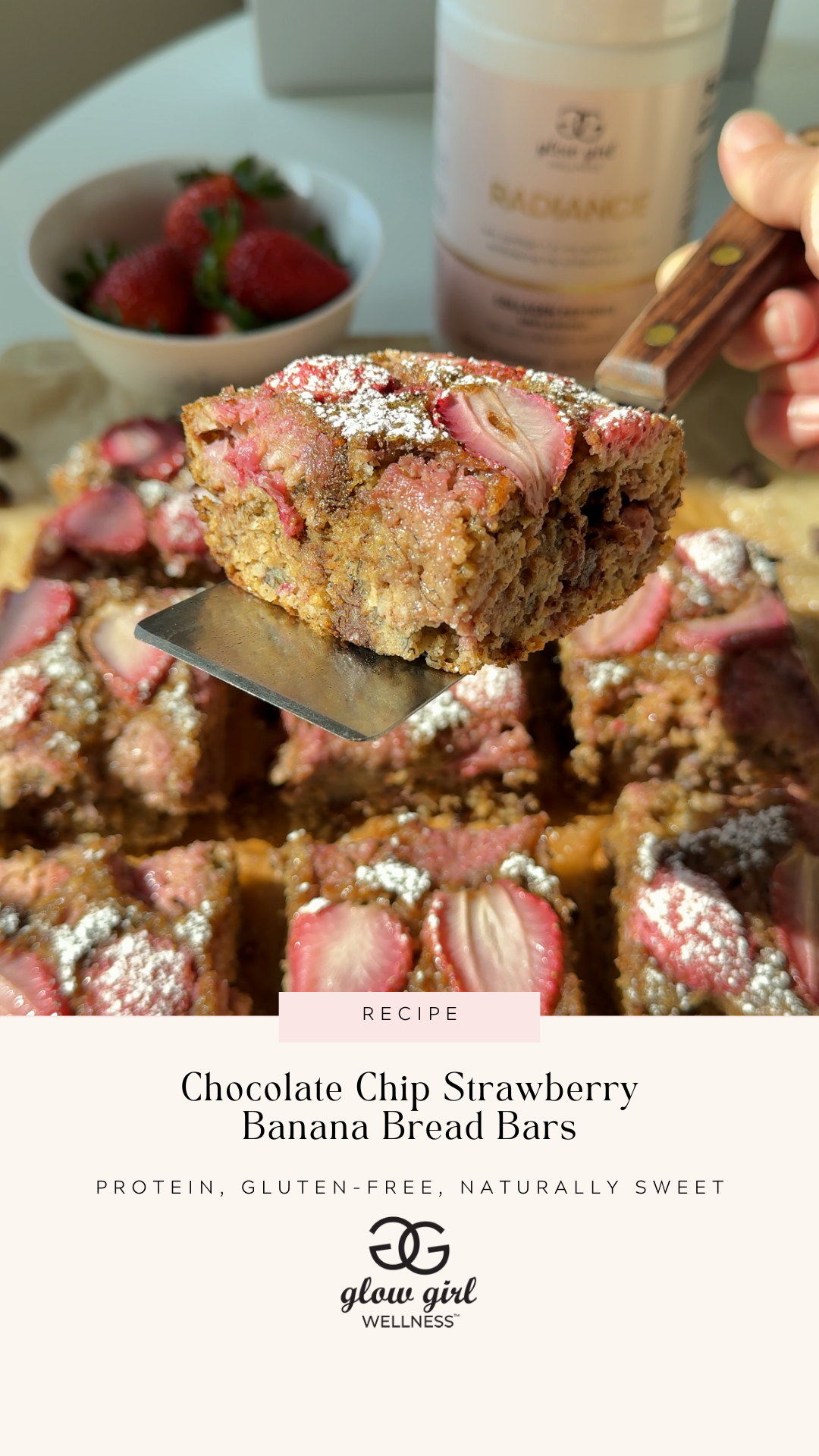 Chocolate Chip Strawberry Banana Bread Bars