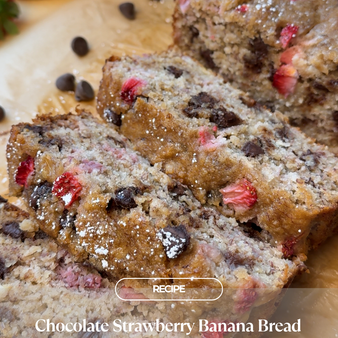 Chocolate Strawberry Banana Bread (with a Collagen Boost!)