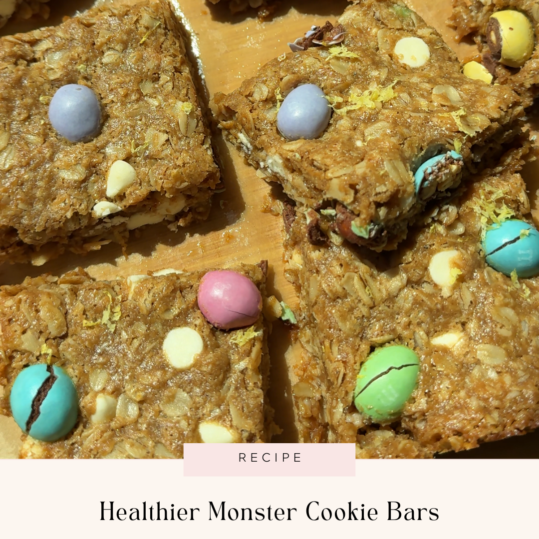 Healthier Monster Cookie Bars with Lemon Zest (Gluten-Free + Collagen Boost)