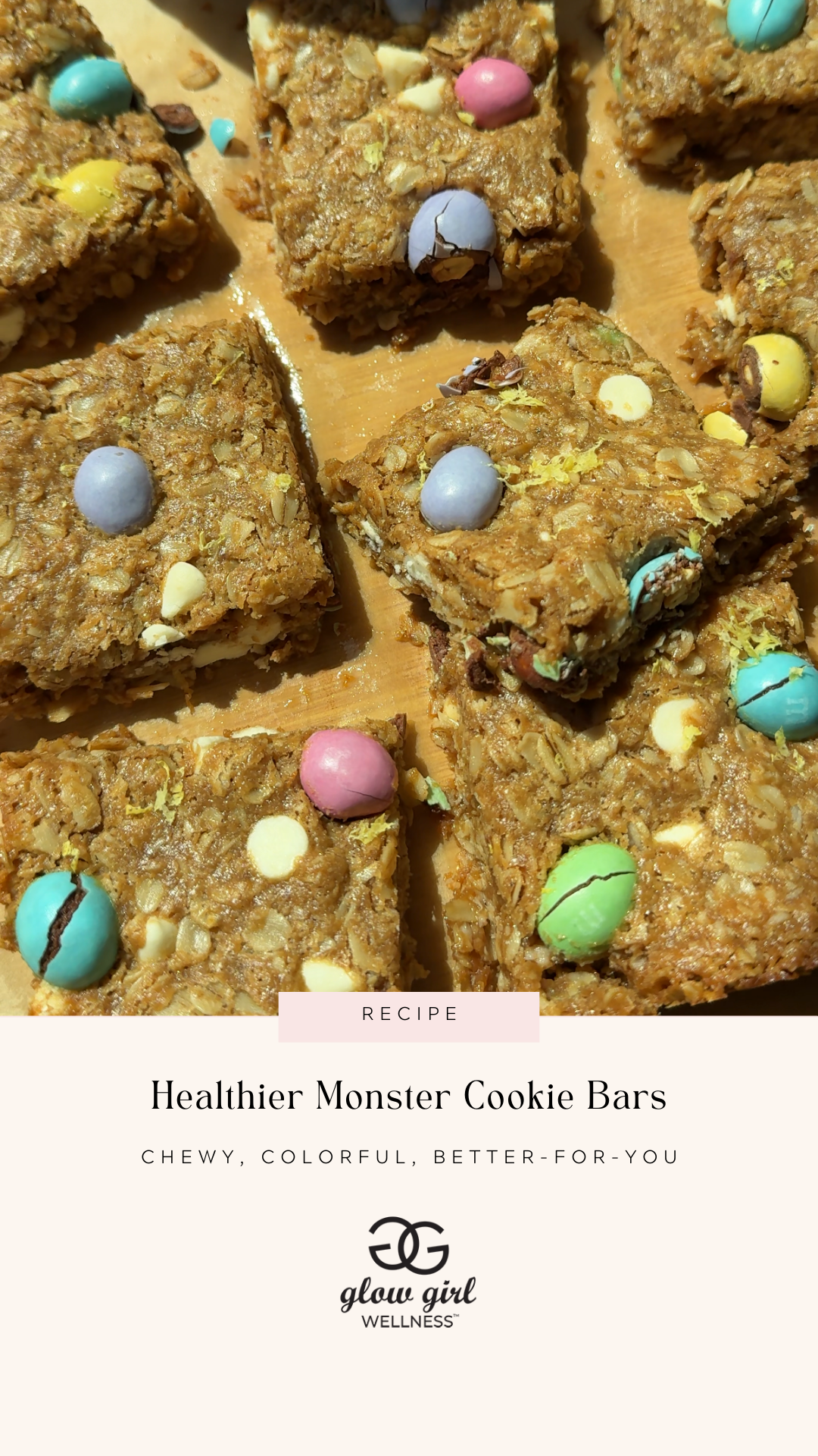 Healthier Monster Cookie Bars with Lemon Zest (Gluten-Free + Collagen Boost)