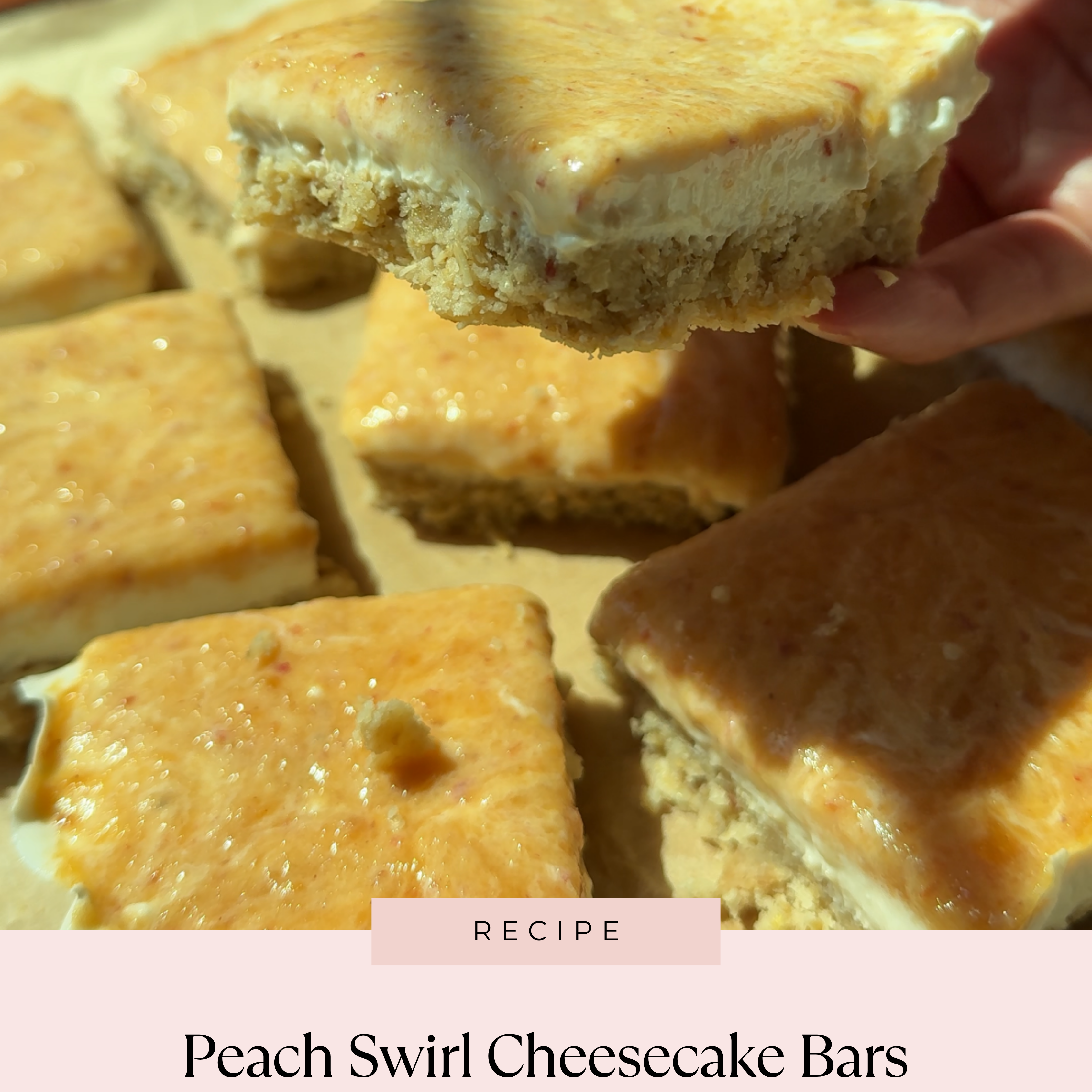 No-Bake Peach Swirl Cheesecake Bars