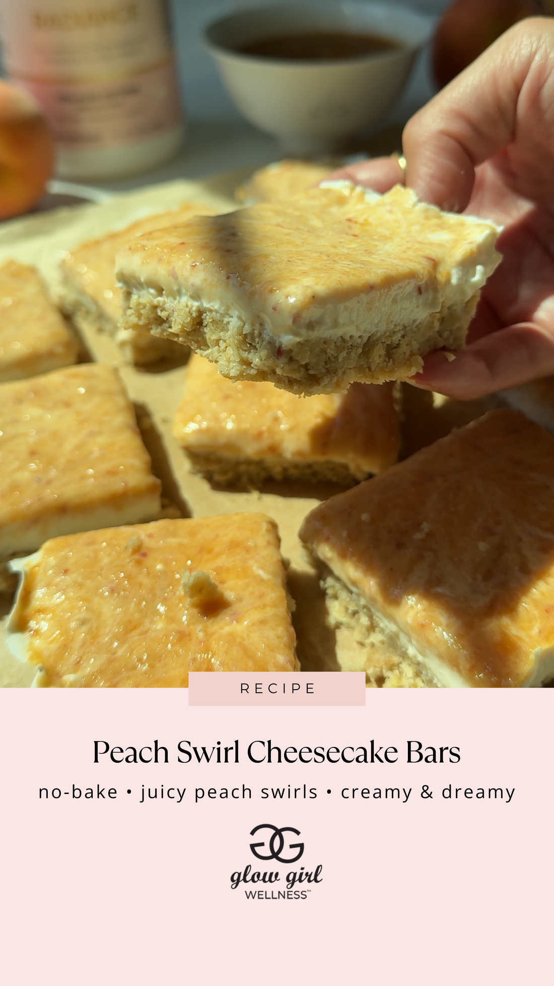 No-Bake Peach Swirl Cheesecake Bars