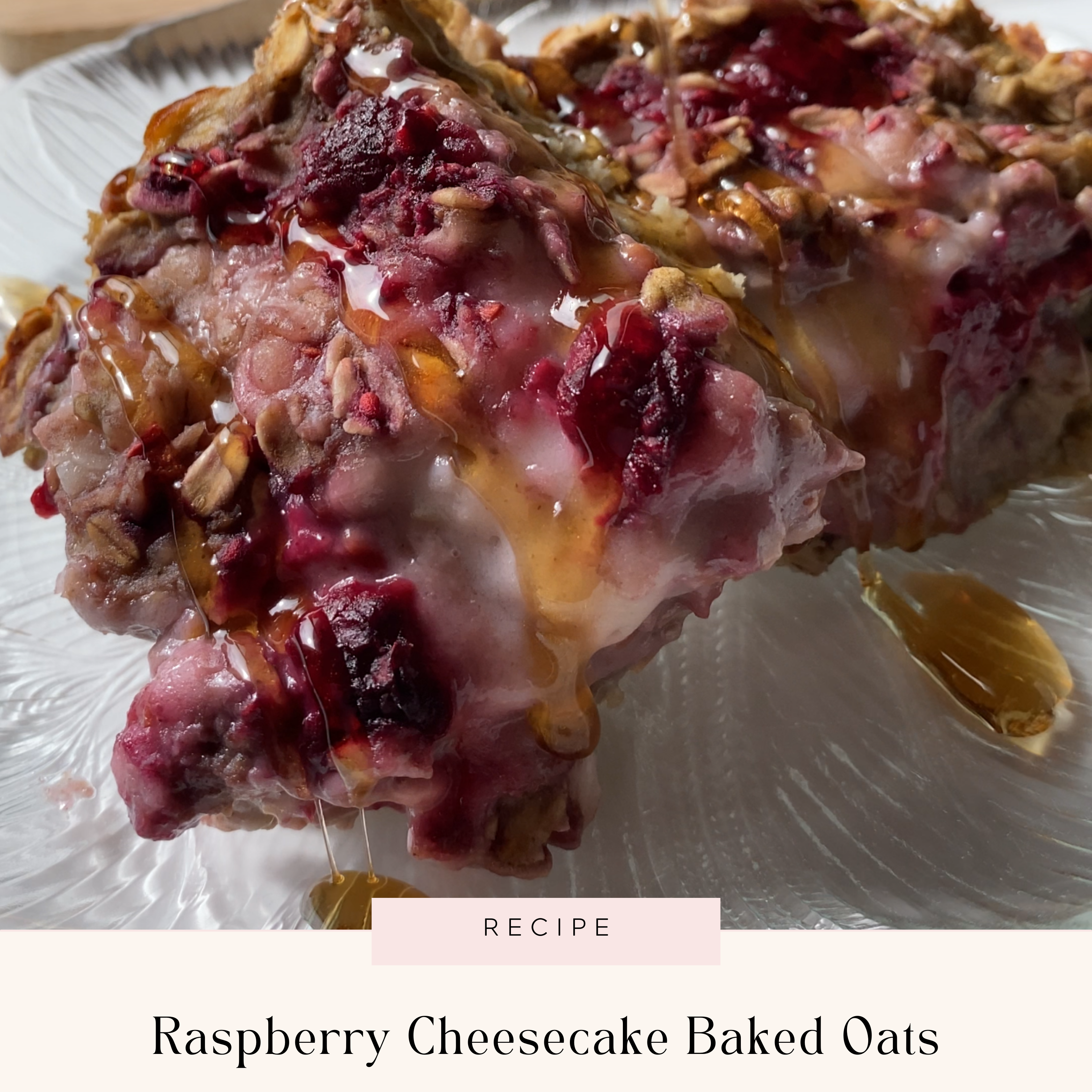 One Pan Raspberry Cheesecake Baked Oats