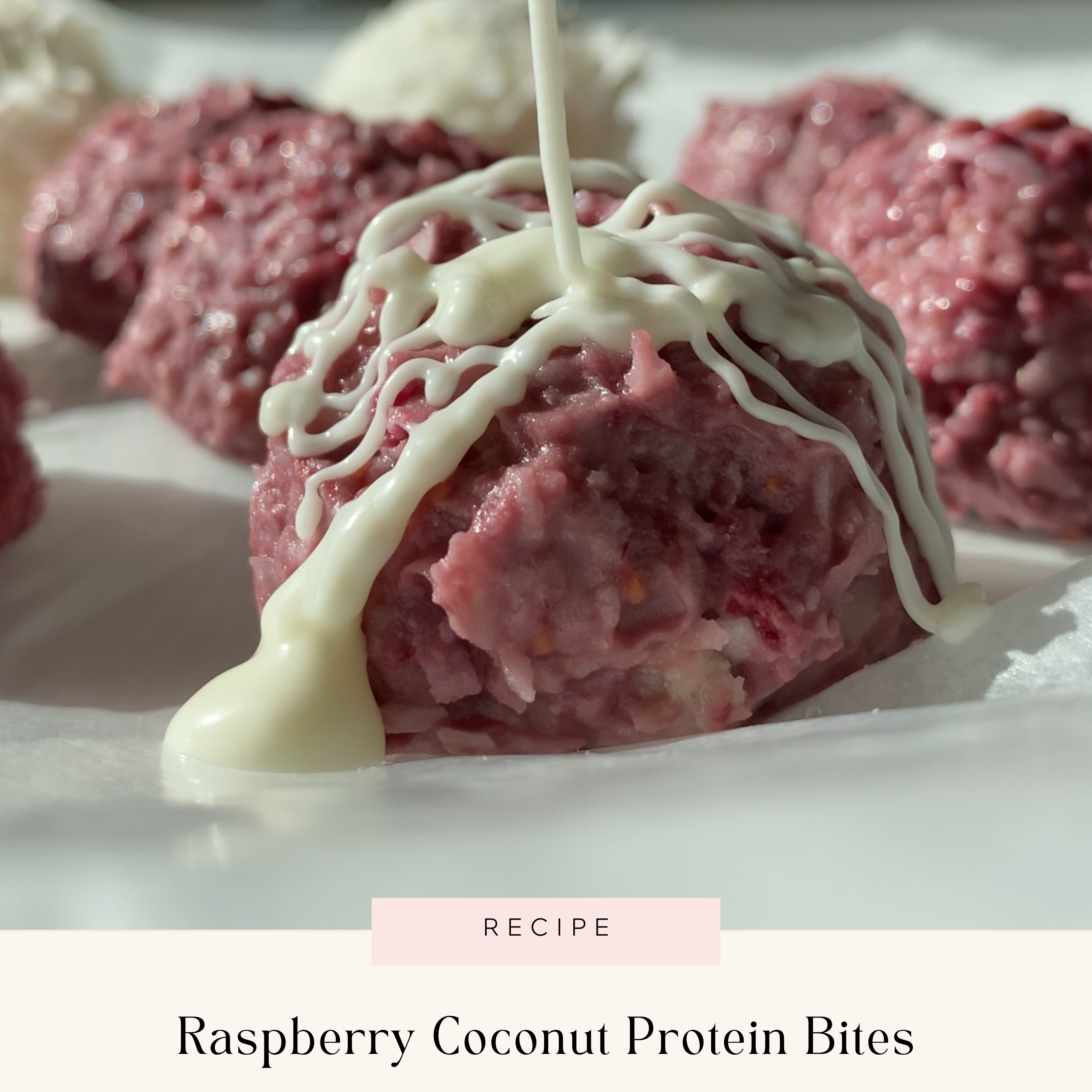 Raspberry Coconut Protein Bites