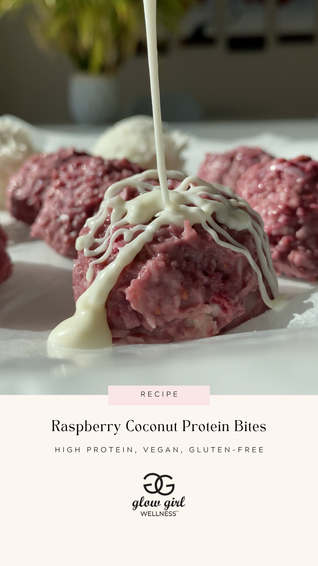 Raspberry Coconut Protein Bites