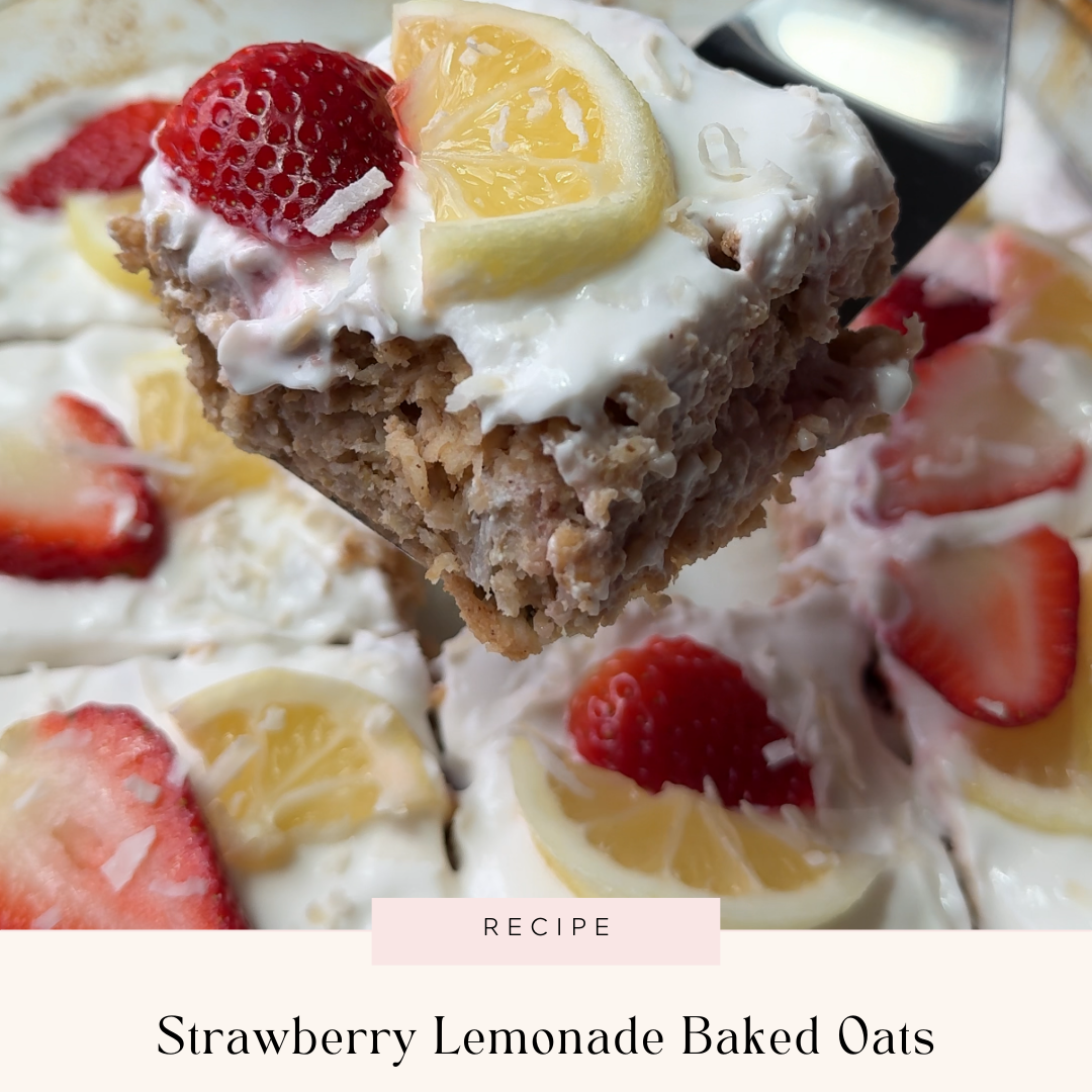 Strawberry Lemonade Baked Oats (Naturally Sweetened & Meal Prep Friendly)