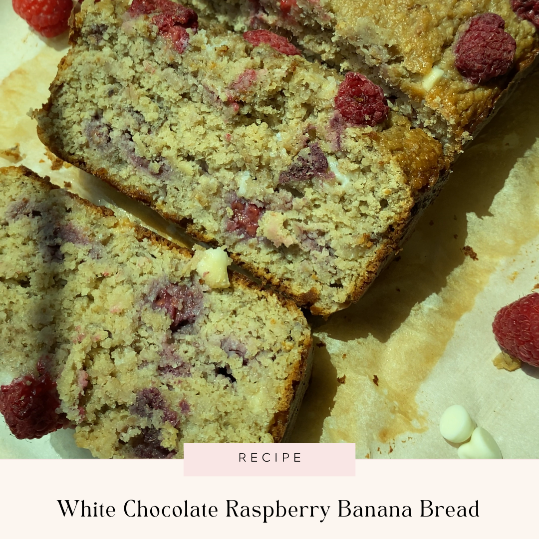 White Chocolate Raspberry Banana Bread