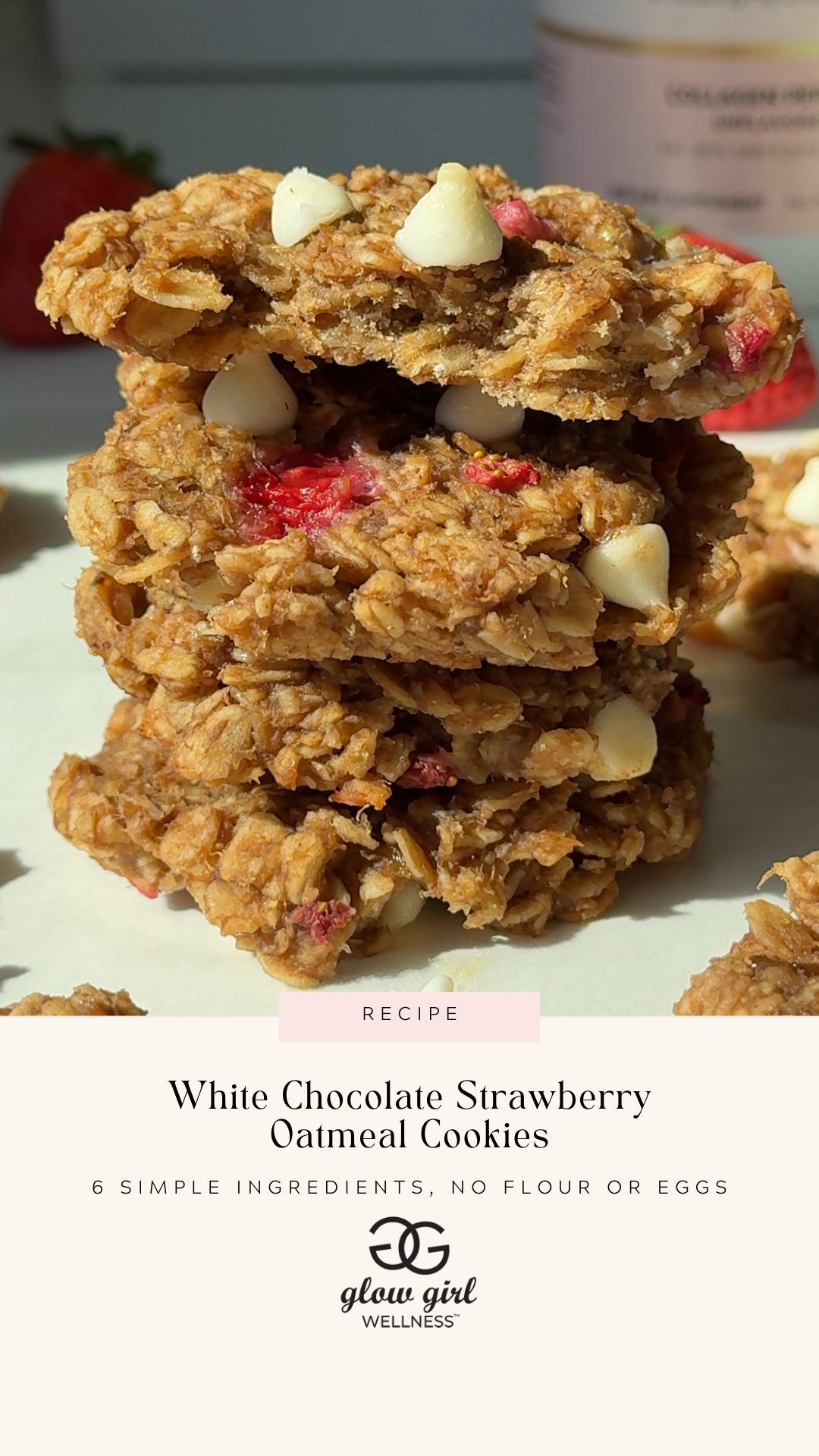 White Chocolate Strawberry Oatmeal Cookies