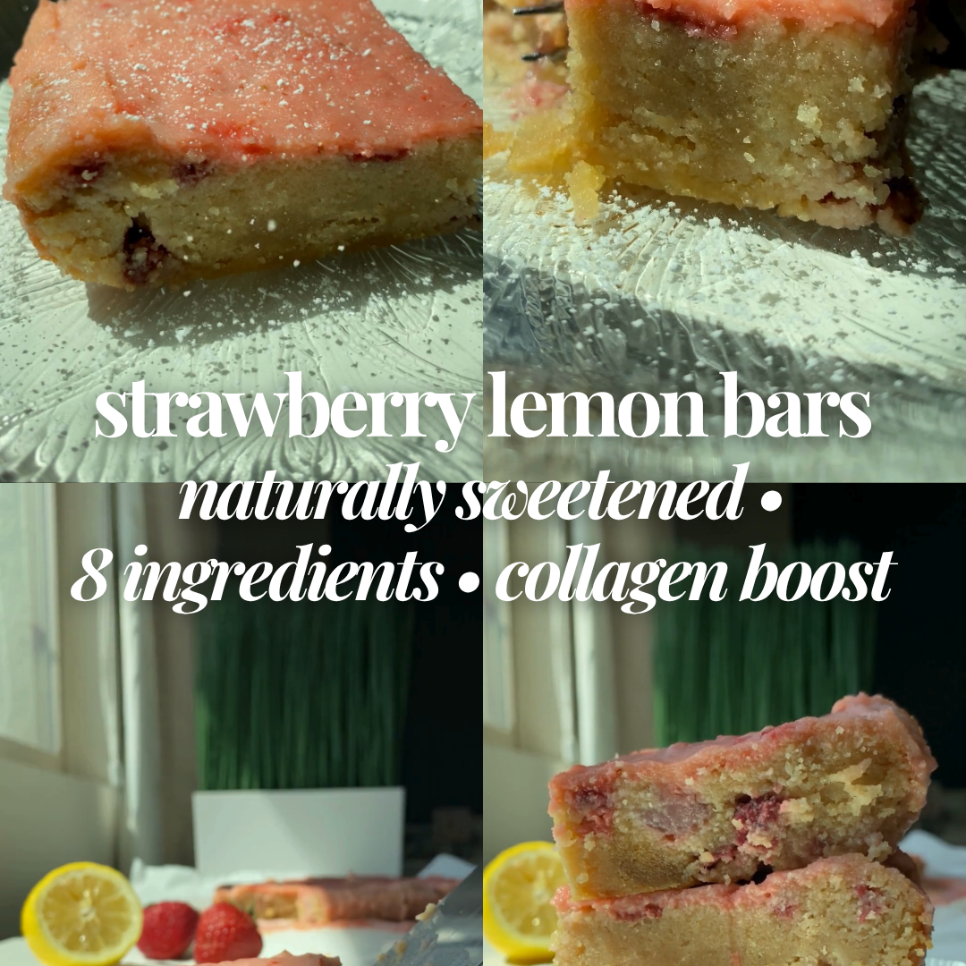 Strawberry Lemon Bars (Naturally Sweetened + Collagen-Boosted)