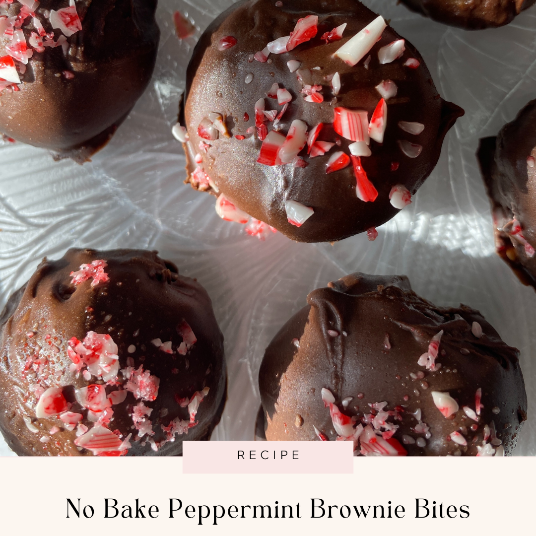No Bake Peppermint Brownie Bites