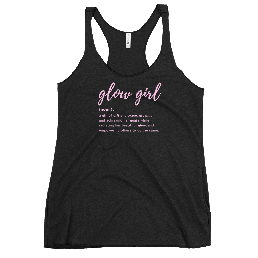 Glow Girl black racerback tank