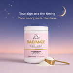 Your sign sets the timing. Your scoop sets the tone. Radiance on a celestial backdrop.