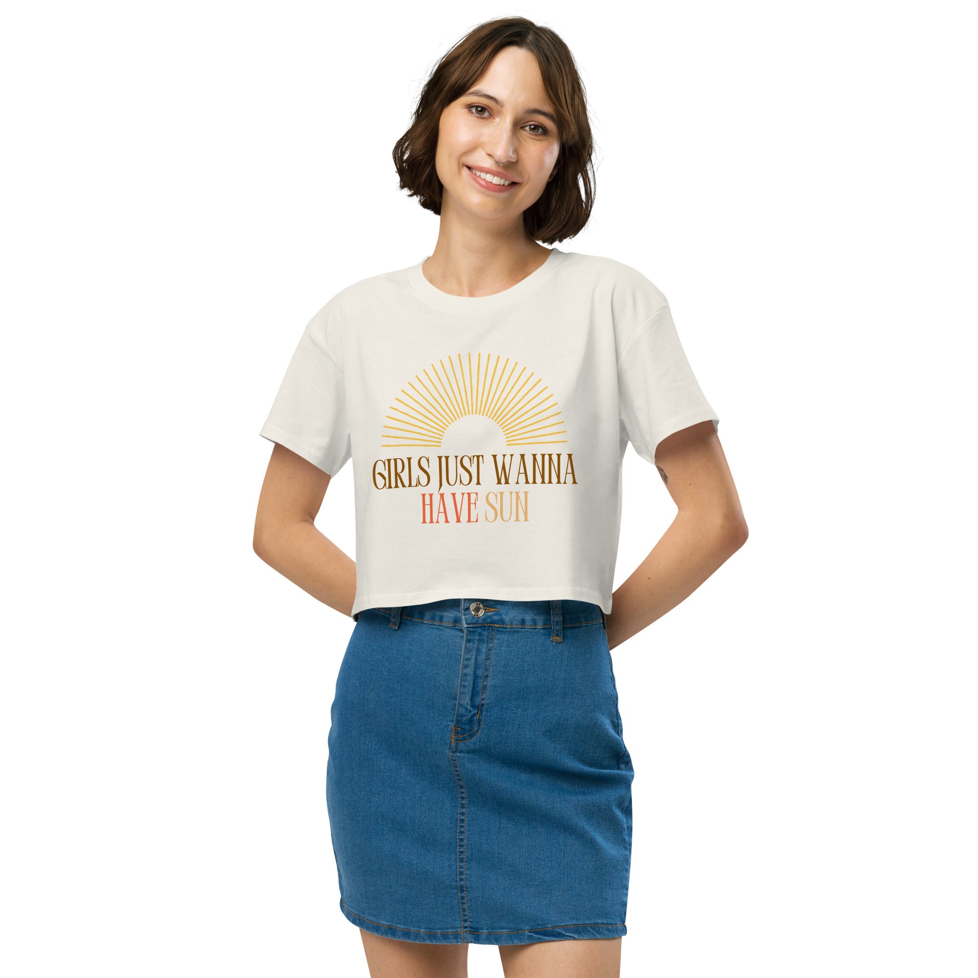 Girls Just Wanna Have Sun Cropped Tee