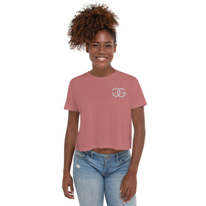 Glow Girl Logo Embroidered Mauve Cropped Tee