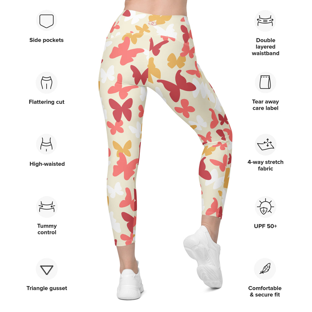 Butterfly Leggings With Pockets