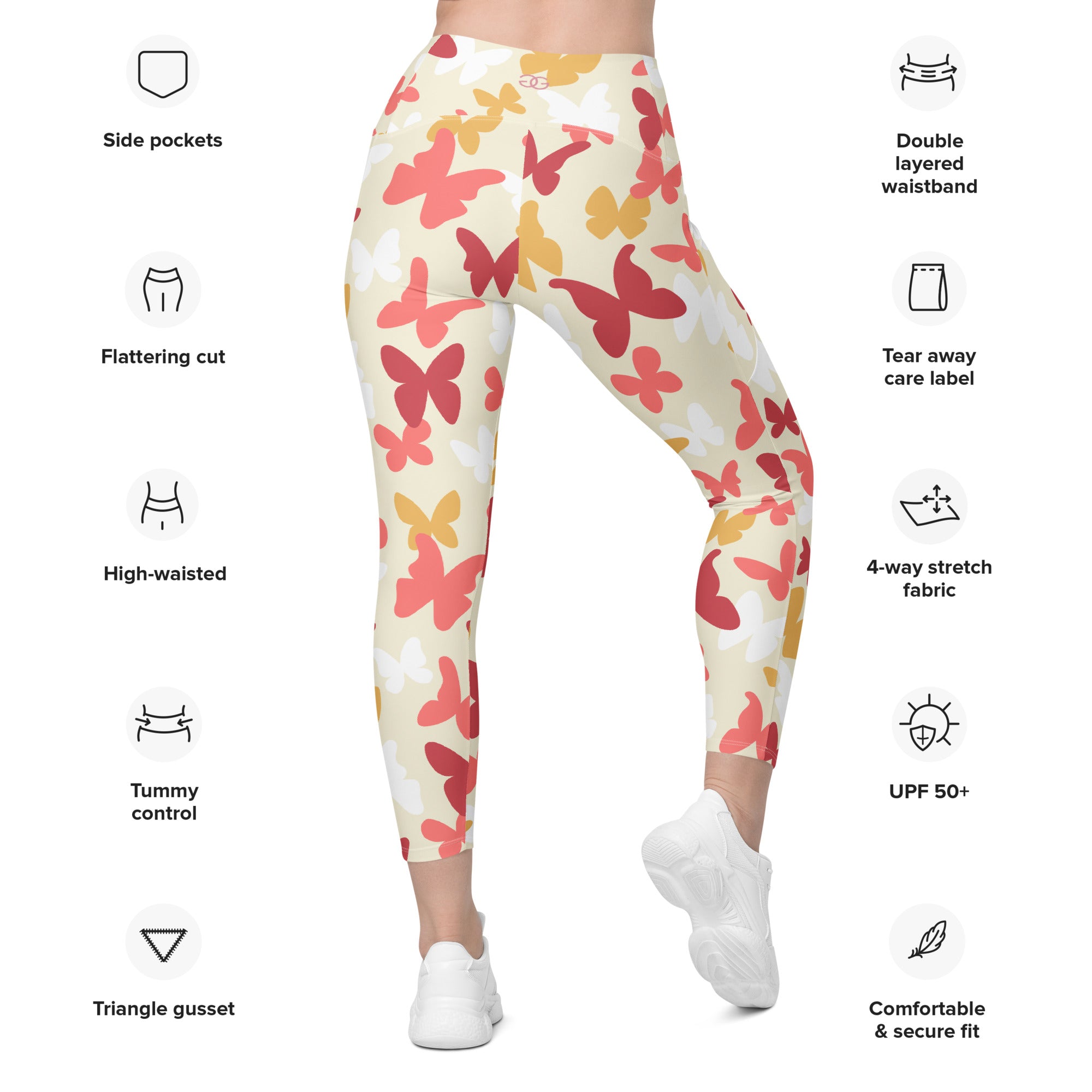 Butterfly Leggings With Pockets