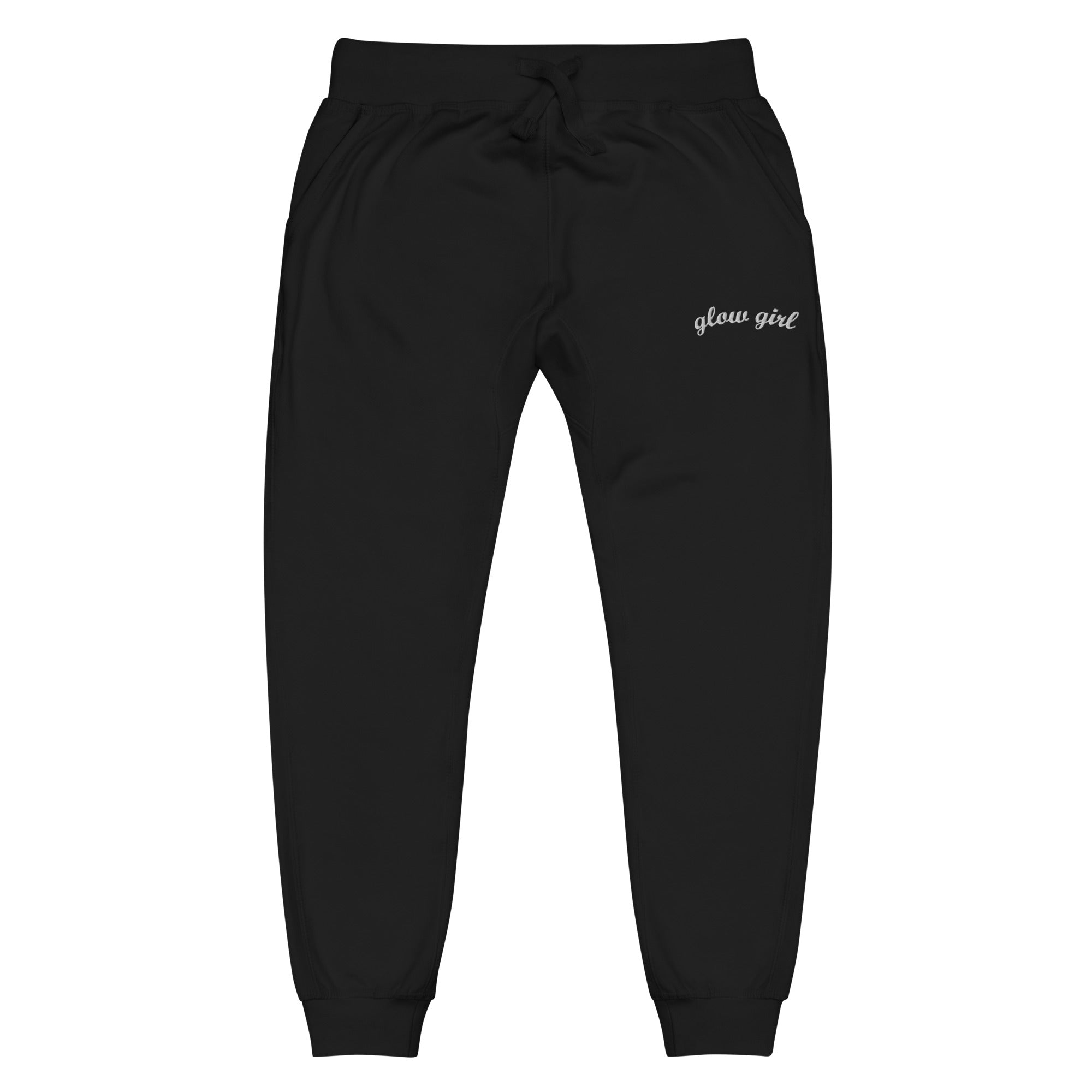 Glow Girl Logo Embroidered Black Sweatpants