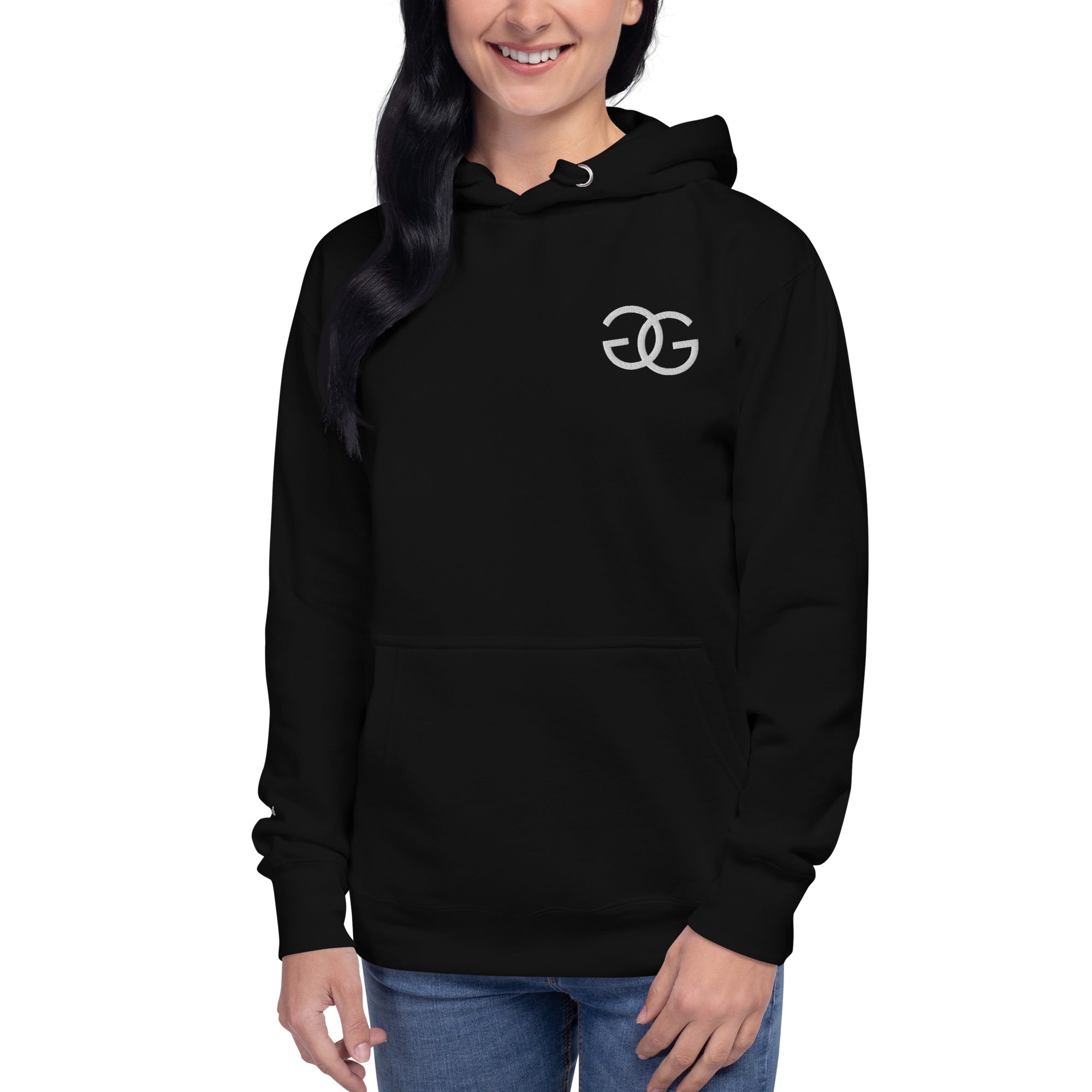 Glow Girl Logo Embroidered Black Hoodie