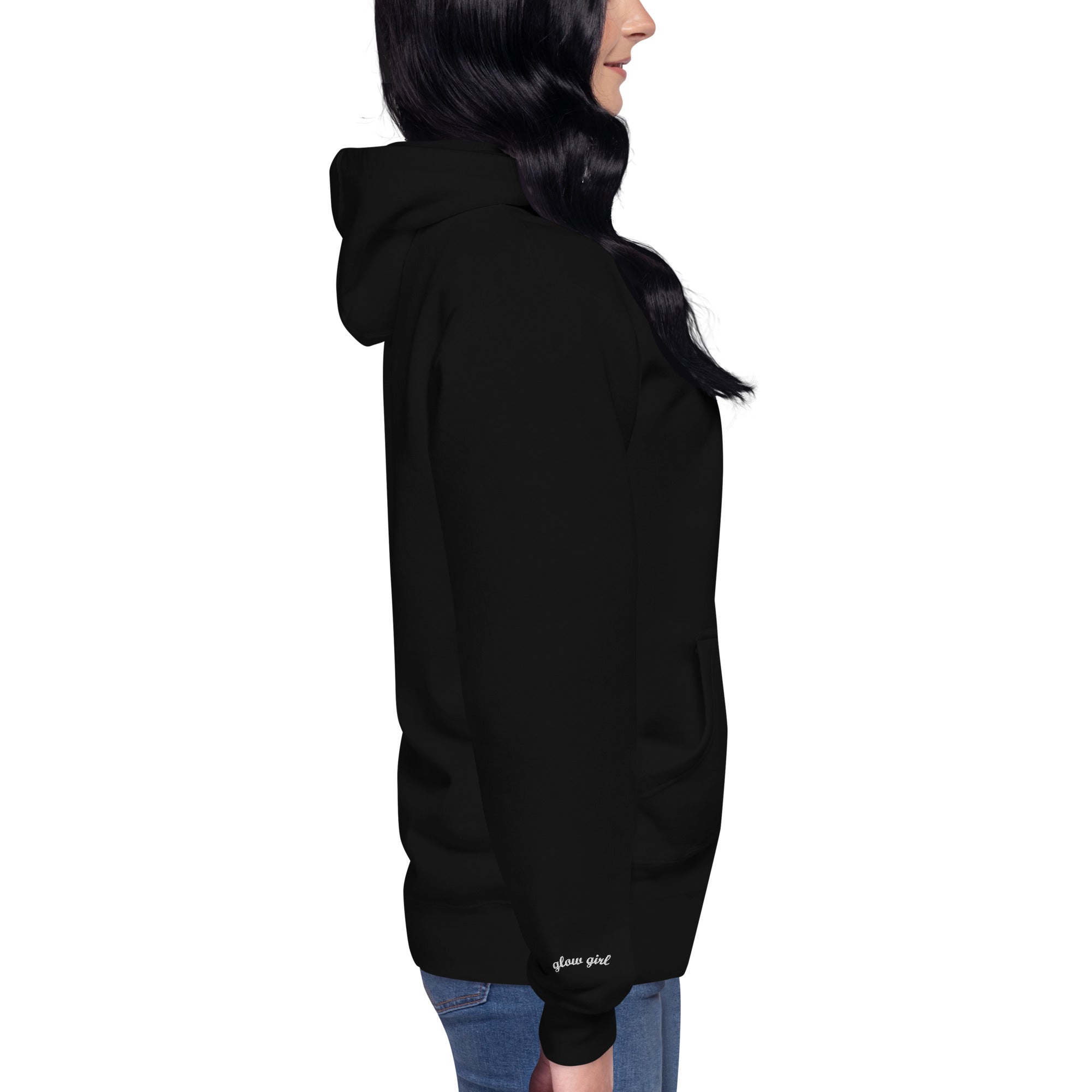 Glow Girl Logo Embroidered Black Hoodie