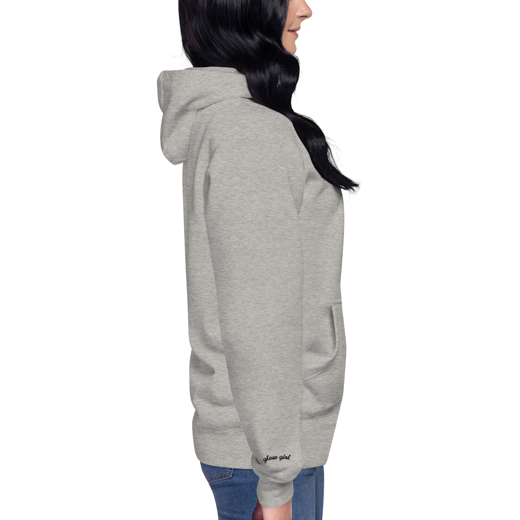 Glow Girl Logo Embroidered Grey Hoodie